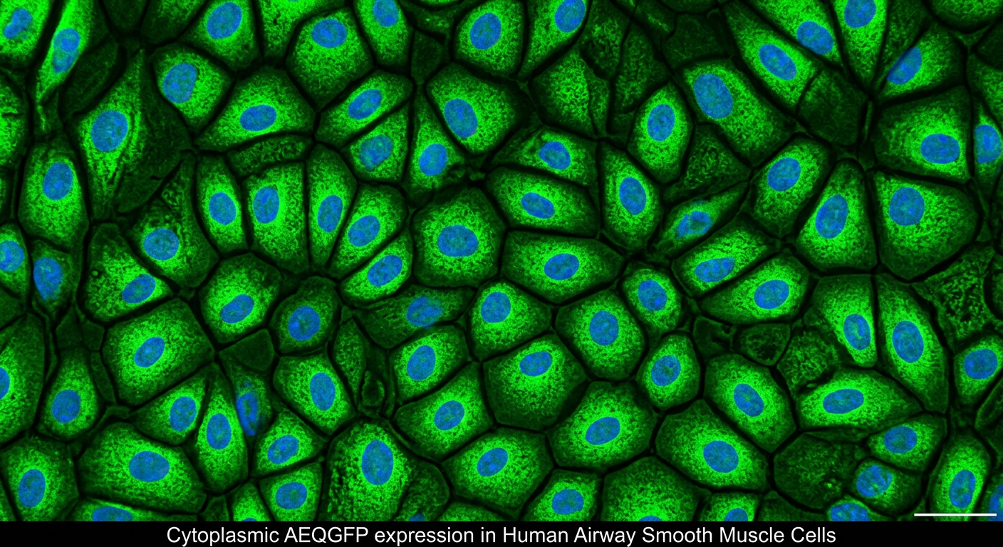 Human Lung Airway Smooth Muscle Cells Expressing AEQGFP in Cytoplasm